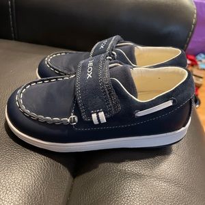Geox Little Boys 27/US10 Navy Leather Boat Shoes